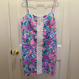 Lilly Pulitzer Shelli Stretch Dress, NWT, size 16, Maldives Green Turtle Wave